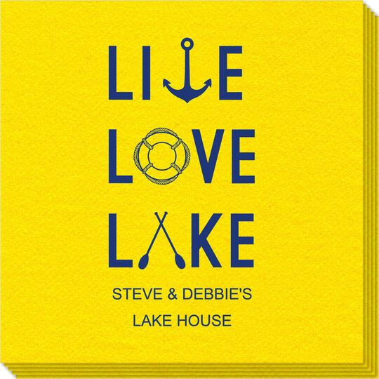Live Love Lake Linen Like Napkins